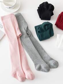 6双婴儿纯棉纯色打底袜，多功能休闲袜，适合日常活动 - 彩色 - 查看 3