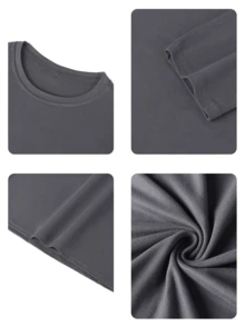 1pc Girls Casual Coconut Tree Graphic Print Crew Neck Long Sleeve T-Shirt, Autumn/Winter Student Young Clothing - Dark Grey - View 7