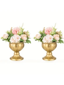 2/10 Pcs Gold Flowers Vases For Centrepieces, Wedding Table Centerpiece Decoration For Reception, Home Flower Stand For Birthday Ceremony Events, Mini Sized Plant Pots Indoor & Outdoor - Hai loại đại lượng - Xem 11