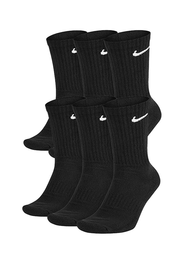Tất tập luyện Nike Dry Cushion Crew (6 đôi) - Đen và trắng - Xem 1