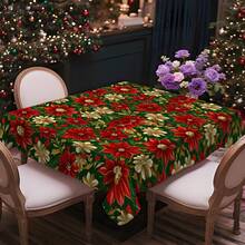 1/20 piezas Mantel navideño, mantel con diseño impreso de flores rojas, decoración de mesa y el regalo perfecto para amigos, adecuado para uso en el hogar, cocina, terraza de restaurante, interior y exterior durante la temporada navideña