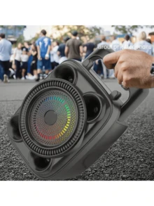 Bluetooth Speaker With Microphone Input, Led, Usb, Fm - 黑色 - 查看 6