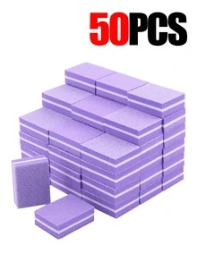 100片装指甲抛光块，抛光块指甲锉，100/180目，迷你指甲抛光块海绵双面指甲锉，适用于亚克力指甲的修甲工具