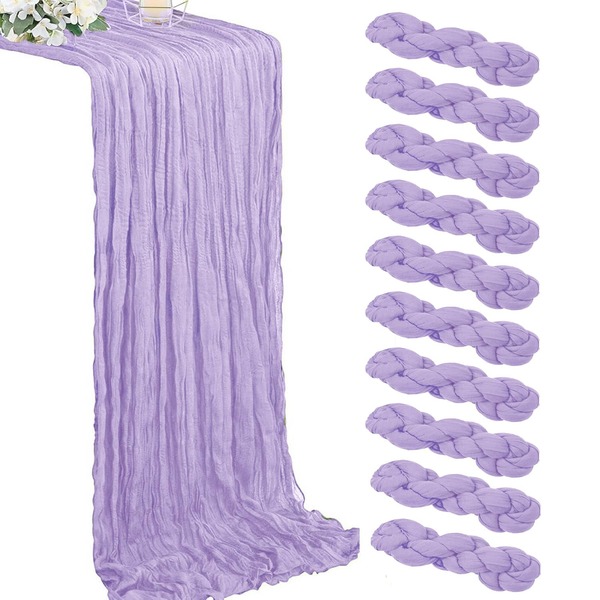 1Pc/5pcs/10pcs Light Purple Pleated Table Runner, Folding Tablecloth, Festive Birthday Decor Wedding Decor Holiday Home Decor Party Room Table Decoration Violet Table Cloth, Table Flag, Lilac Solid Color Table Cover, Birthday Decor Wedding Decor, 2025 New Year Decor, Party Favor, Babe Shower Party Decor