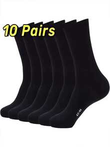 10/5/3 paia di calze classiche larghe da uomo, calze eleganti traspiranti e confortevoli, taglia 43-46, taglia USA 9-11, adatte per lavoro, riunioni e uso all'aperto in tutte le stagioni - Multicolore - Visualizzare 1