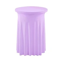 Khăn trải bàn cocktail co giãn 24/32 inch, khăn trải bàn tròn cho quầy bar cao, khăn trải bàn kiểu váy hè dệt kim, thiết kế rủ mềm mại, khăn trải bàn co giãn cho phòng tiệc và quầy bar. - Nhiều màu - Xem 25
