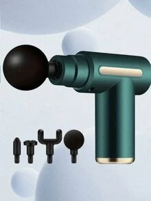 Pistola de masaje muscular portátil para masaje corporal, con pantalla táctil LED, ajuste de velocidad, recargable y 4 cabezales de masaje intercambiables - Fascia Gun - Asiento muscular - Instrumento de percusión eléctrico multiusos de grado fisioterapéutico profesional para hombros, cuello, cintura y espalda, regalos únicos y geniales para hombres, mujeres y regalos para ella