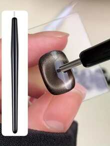 1支水波纹猫眼磁吸笔，海洋风磁吸美甲凝胶，3D立体效果，多功能美甲工具