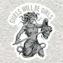 Girls Are Girls Medusa 防水貼紙－乙烯基貼紙，附粗體文字，適用於汽車桿、手機、筆記型電腦、冰箱、工具箱和水壺，筆電裝飾藝術學用品 - 彩色 - 查看 10