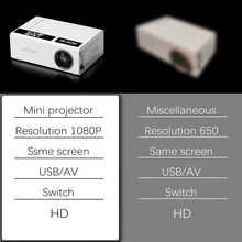 1080P HD Projektor, unterstützt kabelgebundene Verbindung mit Smartphones, 50 ANSI Lumen Basismodell, native 240P Auflösung, unterstützt 1080P Dekodierung, geeignet für HD, USB, AV, Laptops und andere Geräte, einsetzbar für Heimkino, Camping, Büro, Klassenzimmer und mehr - Weiss - Übersicht 5