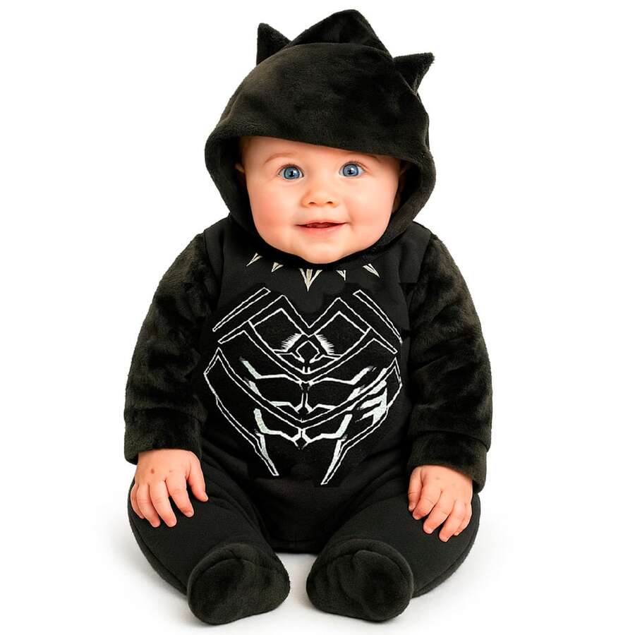 Marvel Mameluco para Bebé con gorro bordado - Negro - Ver 1