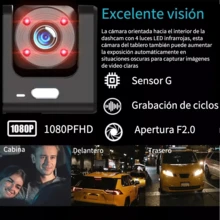 Cámara de Tablero 1080P + Cámara Trasera para Auto/Camión | Monitoreo Vehicular + Conexión WiFi + Visualización App | Repuestos para Autos - Negro - Ver 10