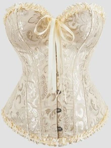 女士复古提花胸衣上衣，塑形紧身胸衣式性感抹胸露脐上衣，适合派对、万圣节、节日和其他场合