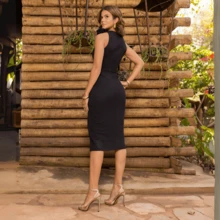 Detrix Women's Sheath Midi Dress Strapless Casual Elegant Basic Simple Sexy Party Basic Casual Going Out College Vacation Conservative/Modest Classic Romantic Minimalist ElegantElegance Cute Knit Fabric Split Backless/Backless Zipper Sheath Party Basic Dress Beach Holiday Wedding Birthday Party Anniversary Party Graduation Party Family & Home Festival Cocktail Formal & Evening Photoshoot Wedding Guest Prom Homecoming Travel - 黑色 - 查看 7