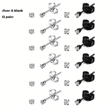 6對2mm鍍金外科鋼軟骨刺穿微型耳釘套裝，時尚簡約風格方形鋯石耳釘，適合女男士珠寶禮物 - 2mm耳釘 - 查看 13