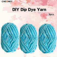 3 团柔软渐变色纱线，钩针和针织纱线，适合日常 DIY 钩针和针织毛衣、围巾、帽子、DIY 工艺品，50 克 * 3，适合初学者