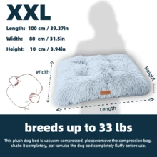 1PC Washable Plush Pet Crate Bed For Dog Anti-Slip Pet Mat Bed For Cat Fluffy Comfy Pet Sleeping Mat For Large, Jumbo, Medium, Small Dogs Breeds - Light Grey - View 12