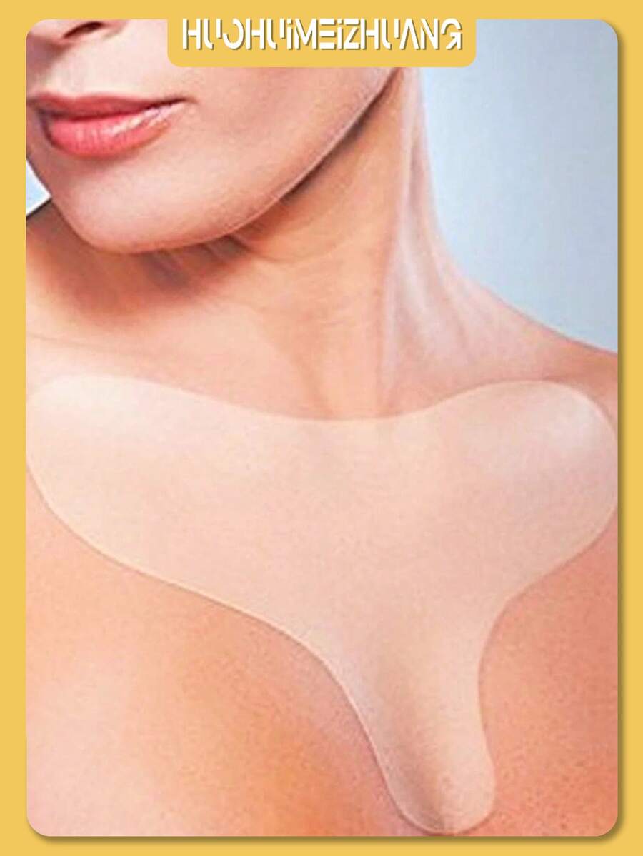 可重复使用胸垫硅胶透明去除贴片面部皮肤护理胸垫美容和个人护理工具亲肤胸部皱纹贴片，自粘式隔夜胸部贴片，使您的皮肤焕发活力 - 减少女性和女孩的衰老迹象