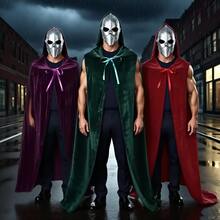 Soft Velvet Cape With Hat, Unisex Clothing Cloak, Black, Red, Purple, Green - Suitable For Parties, Theme Events, And Role-Playing, Easy To Wear And Store, Holiday Costume, Suitable For Halloween, Christmas, And Carnival, Perfect Gift For Role-Playing Enthusiasts 