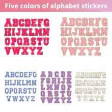 Self-Adhesive Patches In The Shape Of 26 Letters; DIY Patterns; Suitable For Water Cups, Jeans, Jackets, Backpacks(The Heart Shape Is The Ironing Style) - Pink - View 4