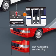 School Bus Toys Cars Plastic Little Cars City Bus With Sound And Light Up Friction Powered Cars Play Toys Gift For Kids Birthday Gift