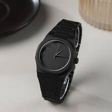 2025 New Luxury Quartz Watch For Men, Octagonal Fashionable Quartz Watch With Black Artistic Font Dial, Suitable For Daily Matching, Great Gift For Boyfriend, Valentine's Day, Friends