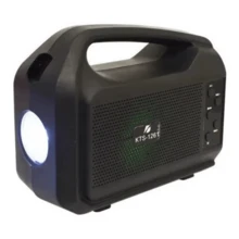 Bocina compacta, 3 pulgadas, inalámbrica con conexión bluetooth, entrada usb, tf, recargable, luz rgb + linterna y panel solar - Negro - Ver 6