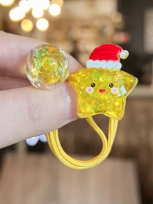 5pcs/1pc Santa Claus, Reindeer, Colorful, Star, Christmas Tree Hair Scrunchies, Elastic Hair Ties, Cute Christmas Hair Accessories, High Elasticity, Ponytail Holders, For Daily Use ,Hair Elastics ,Hair Rubber Bands ,Hair Rope