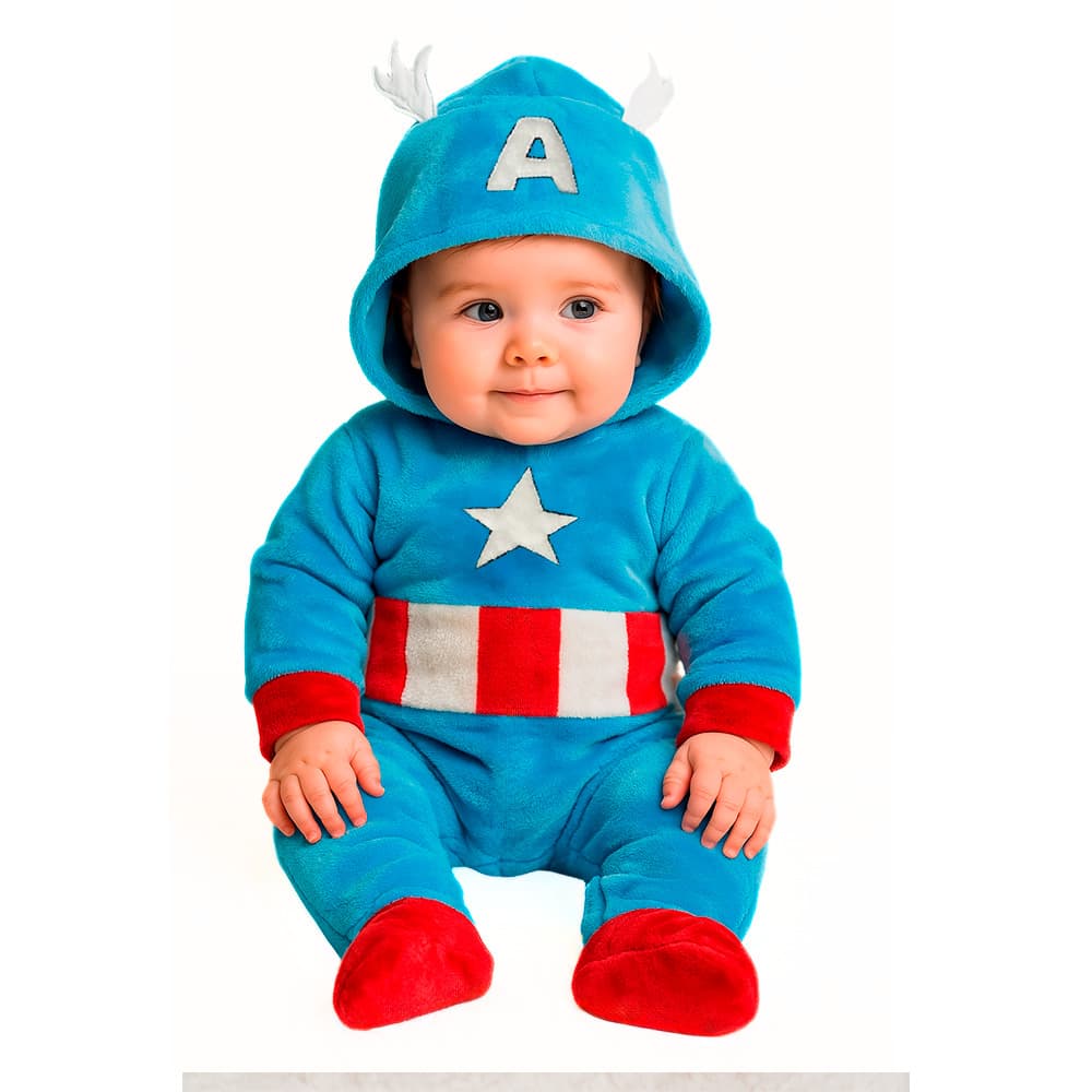 Marvel Baby Romper With Embroidered Hat - 藍色 - 查看 1