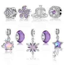 9 Stücke/Set Vintage Europäischer & Amerikanischer Stil, Multistil-Set, exquisite & vielseitige süße Blumen, Schneeflocken, kutschenförmige Polymer-Ton-Perlen-Anhänger, DIY Schmuckherstellung, Halskette, Armband, Schmuckzubehör