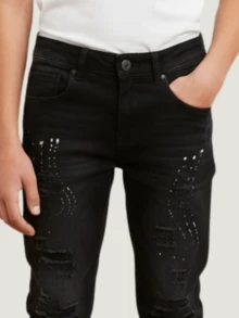 Jeans For Pre-Teen Boys 10 To 16 - Negro - Ver 3