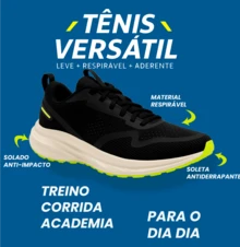 Men's Original Gym Tennis Shoes, Light And Soft, Walking, Running - 黑綠色 - 查看 3