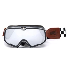 AD 1入組機車頭盔護目鏡，復古機車越野騎行單車墨鏡，防風防沙適用於任何環境