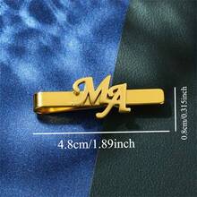 1pc Stainless Steel Tie Clip, Personalized Initial Tie Clip, Unique Men's Accessories, Perfect For Husband Wedding And Best For Man Gifts, Best Graduation Gifts, Father's Day Gifts,Christmas Present. - Multicolor - View 4