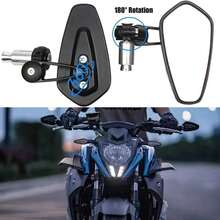 2pcs Motorcycle Bar End Mirrors - 7/8" (22mm),Made Of  High Quality Aluminum,Which Are More Secure Than Ordinary Mirrors,High-Definition Glass Is Soft And Not Dazzling,Easy To Install,360 Degree Free Adjustment Flexible Adjustment ,For Suzuki,  For H-Onda,  For Kawasaki,  For Y-Amaha, Etc(Black) - 黑與白 - 查看 5