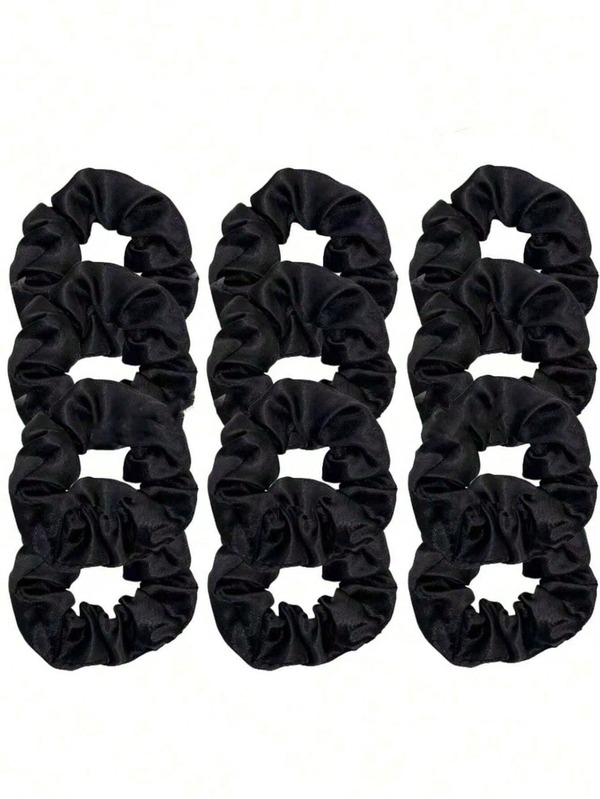 12pcs Silky Scrunchies Satin Scrunchies Black Brown Scrunchie Pack Ponytail Holder Hair Scrunchies Silk Scrunchy Hair Scrunchies Hair Ties ,Scrunchy Hair Ties