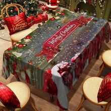 1/20pcs Christmas Tablecloth, Warm And Festive Christmas Ball Pattern Tablecloth, Happy Theme, Christmas Decoration, Suitable For Restaurants, Kitchens, Holiday Parties, Perfect For Home Decoration, Merry Christmas - Multicolor - View 6