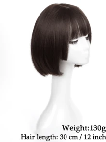 12 Inch Bobo Hairstyle Wig, Available In Different Brown Tones, With Bangs, Easily Creates Fashionable Short Hair Styles - Multicolor - View 7