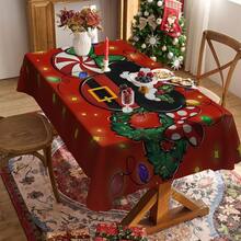1/20 Stücke Weihnachtstischdecke, interessantes und einzigartiges Muster Tischdecke, fröhliche Weihnachtsatmosphäre Dekoration, geeignet für Partydekorationen, Küche Esszimmertisch Zuhause, Heimdekoration, schafft eine komfortable und exquisite fröhliche Atmosphäre - Verschiedenfarbig - Übersicht 11
