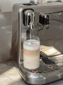 1 Set Of 16 Ounces Transparent Cups (With Lids And Straws) With Blue/Pink Bow Design, Large Capacity Cups, Portable Glass Cups, Suitable For Travel And Outdoor, Juice Drink Cups, Exquisite Milk Cups, High-End Coffee Cups, Suitable For Autumn, Winter, Summer, Christmas, Holidays As Gifts For Family And Friends, Back To School Season, Bow Coffee Cups, Beverage Cups