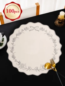 1-100pcs Embroidered Floral Fabric Placemats, Easy To Clean, Wipe-Able, Non-Slip, Suitable For Dining Table, Holiday, Wedding, Party Decoration, Applicable For Home, Restaurant, Dining Room Decor, Home Goods - Multicolor - View 34
