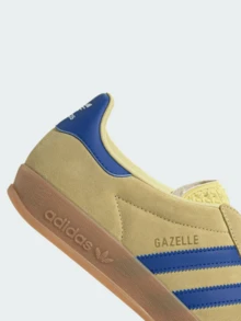 Adidas Originals Adidas Gazelle Indoor Fall Sneaker, Classic Shoe For Daily And Casual Wear, OG Sneaker Style Unisex, Timeless Three-Stripe, Skate Outfit Ideas - 黃色/藍色 - 查看 4