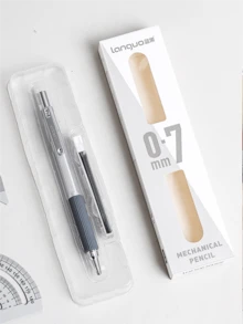 1pc 0.3mm/0.5mm/0.7mm/0.9mm Automatic Mechanical Pencil, Suitable For Drawing, Sketching, Art Students, Silver/Black Color, Refillable, High-Quality Design - Pencil - View 11