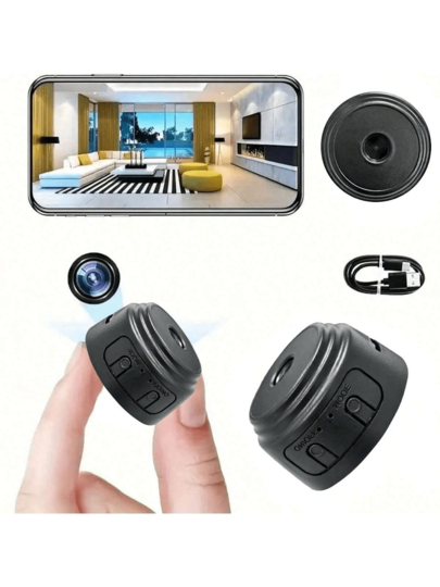 1pc Mini Wireless Slimme Camera Wi Fi, Rechargeable Lithium Polymer Battery, Motion Detection, Non Waterproof, Live View Anytime, Anywhere Via Remote App Control Ideal Home Surveillance, view 2
