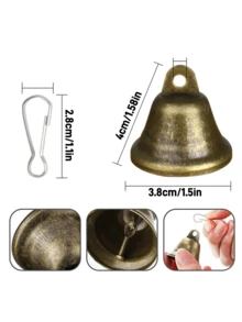 1pc Adjustable Nylon Collar With Goat Copper Bell: Loud Bronze Bell For Pet Anti-Lost, Suitable For Small Farm Animals, Especially Sheep, Cattle, Horses, And Pet Dogs - Multicolor - View 6