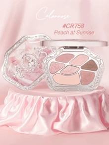 COLORROSE 7-Color Western Retro Eyeshadow Palette, Matte & Shimmer Eyeshadows, High Pigmentation, Long-Lasting, Smooth Texture, With Mirror, Multi-Function Makeup Palette Including Highlighter & Blush - CR758 - 查看 5