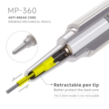 1pc Soft Grip Automatic Mechanical Pencil, 0.3mm/0.5mm/0.7mm/0.9mm Options, For Drawing, Sketching, Art Students, Graphic Design, High-Quality Retractable Pencil With Lead Refill
