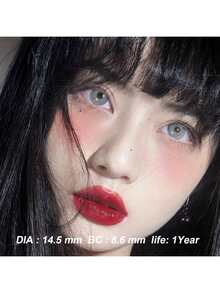 1 副北海道灰色彩色隐形眼镜，14.5 毫米一次性彩色隐形眼镜，适用于眼妆万圣节服装角色扮演 - 灰色 - 查看 4