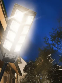 1pcs/2pcs Solar Double-Row Street Lamps, 260LED Ultra-Bright Outdoor Courtyard Lamps, Large Row Lamps, Outdoor Garden Solar Waterproof IP44, Automatic Sensor Switch, Suitable For Family Courtyards And Outdoor Courtyard Lamps, Sports And Leisure Areas, Commercial Street Night Lighting, Christmas Decorative Lamps (2000mah) - 黑色 - 查看 3