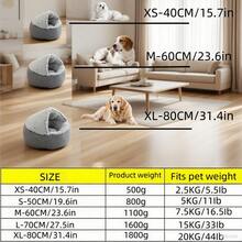 1 chiếc giường cho thú cưng mềm mại và thoải mái trong nhà, ấm áp và chống trượt, thích hợp cho mùa thu/đông, có thể giặt được - Xám - Xem 4